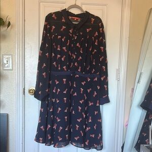 Modcloth Navy Dress with Fox Design